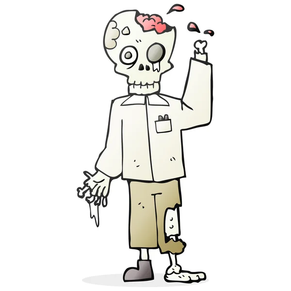 FreeHand ritade cartoon zombie — Stock vektor