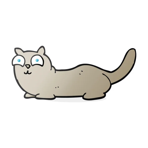 Mano libera disegnato cartone animato gatto disegnato a mano libera del fumetto — Vettoriale Stock