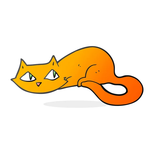 FreeHand getekende cartoon kat — Stockvector