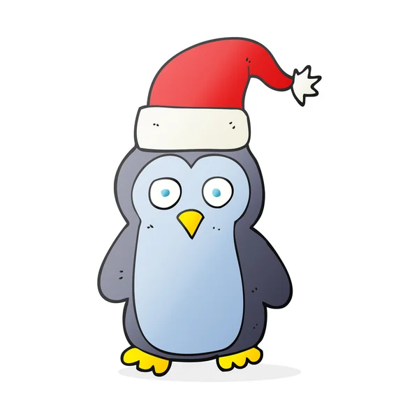 Cartone animato pinguino di Natale — Vettoriale Stock