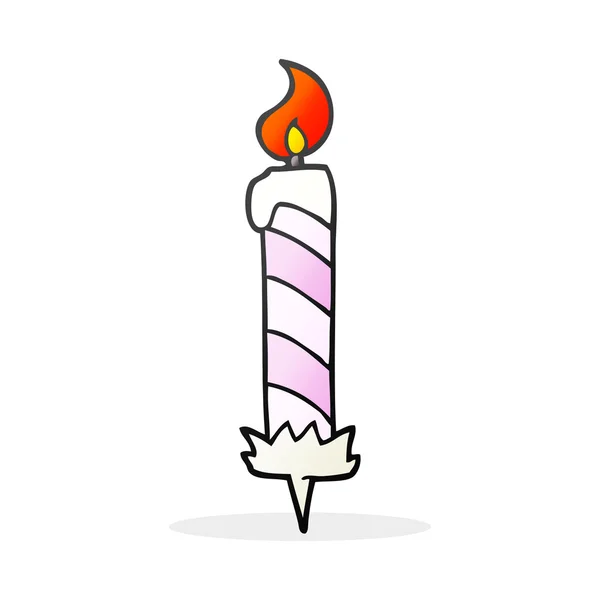Bougie gâteau d'anniversaire dessin animé — Image vectorielle