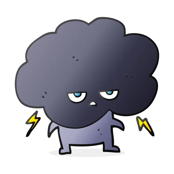 FreeHand getekende cartoon raincloud — Stockvector