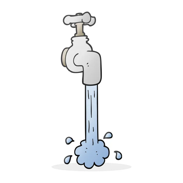 Cartoon running faucet — Stock Vector