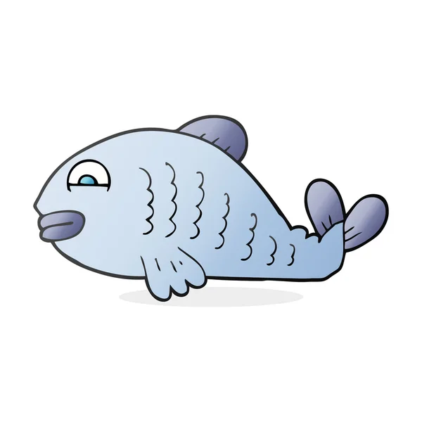 Freihand gezeichneter Cartoon-Fisch — Stockvektor