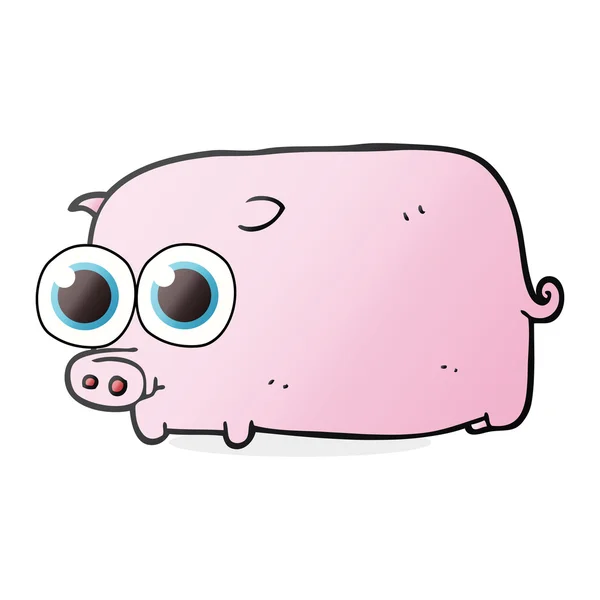 Cartoon piglet with big pretty eyes — Stock Vector