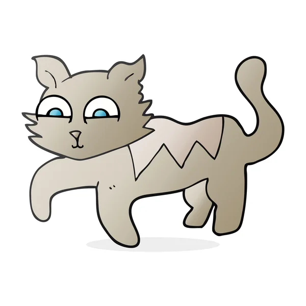 FreeHand ritade tecknad katt — Stock vektor