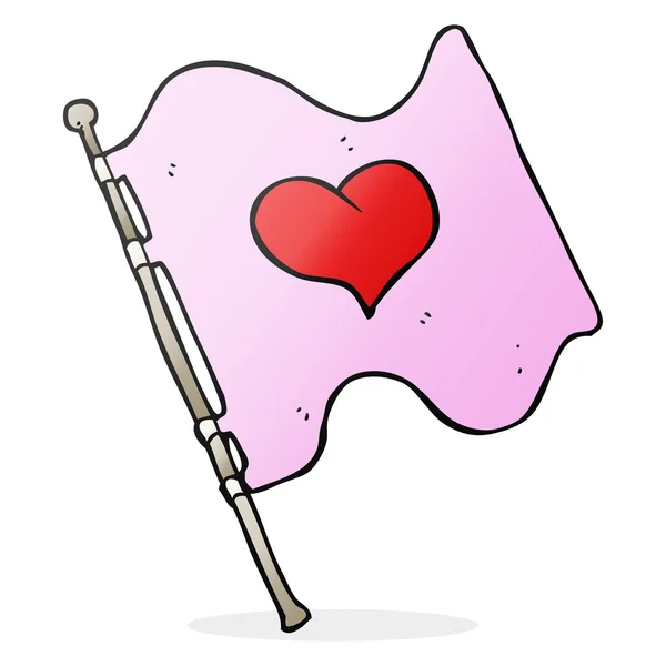 Aşk kalp bayrak çizgi film — Stok Vektör