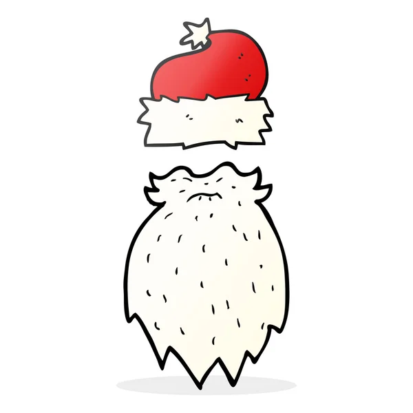 Cartoon santa hat i broda — Wektor stockowy