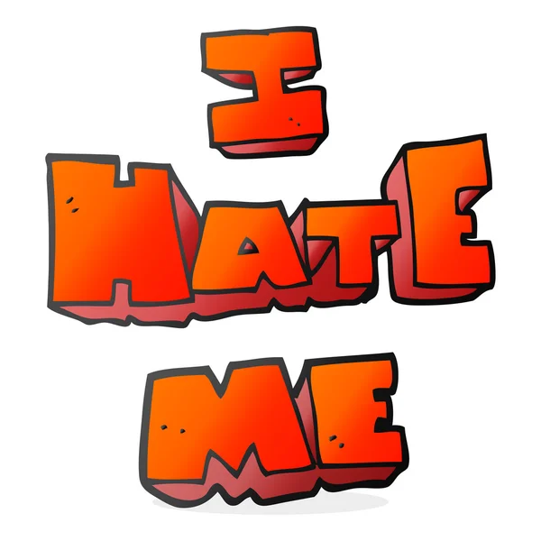 I hate me cartoon symbol — Stock Vector