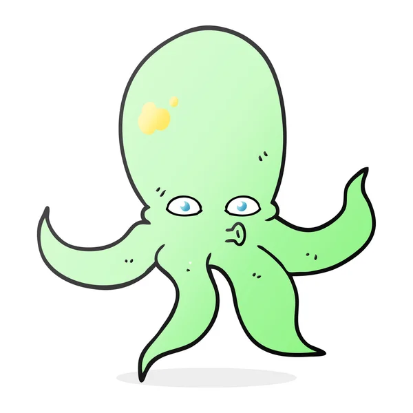 Pulpo de dibujos animados dibujado a mano alzada — Archivo Imágenes Vectoriales