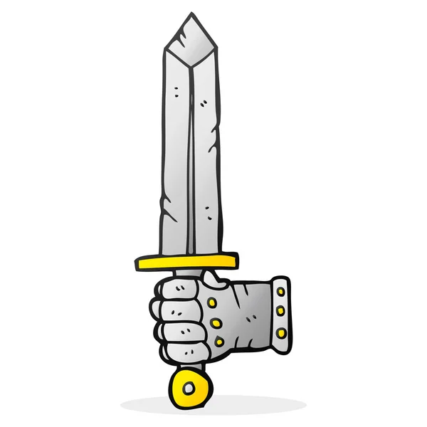 Espada de mano de dibujos animados — Vector de stock