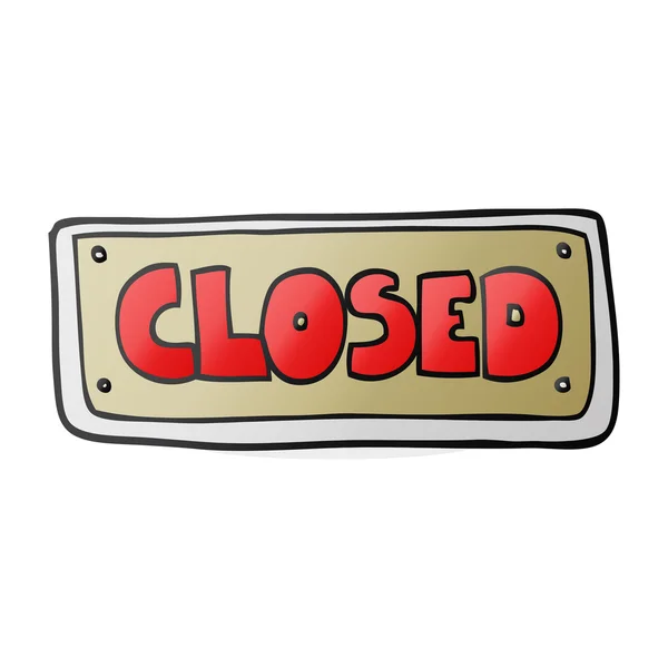 Signo de tienda cerrada de dibujos animados — Archivo Imágenes Vectoriales