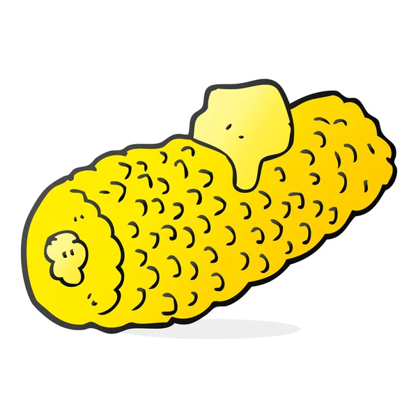 Cartoon corn on cob with butter — Stock Vector