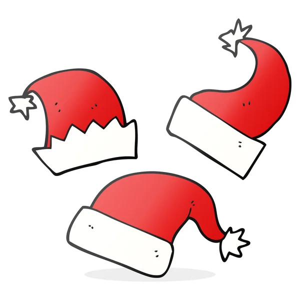 Sombreros de Navidad de dibujos animados — Vector de stock