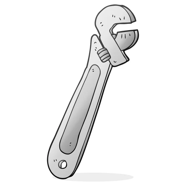 Llave ajustable de dibujos animados — Vector de stock