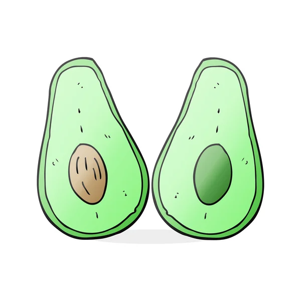 Avocado cartone animato disegnato a mano libera — Vettoriale Stock