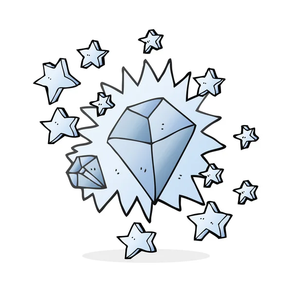 Cartoon sprankelende diamant — Stockvector