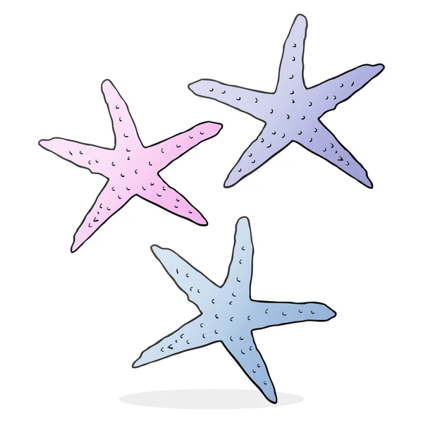 Dibujo a mano alzada estrella de mar de dibujos animados — Vector de stock