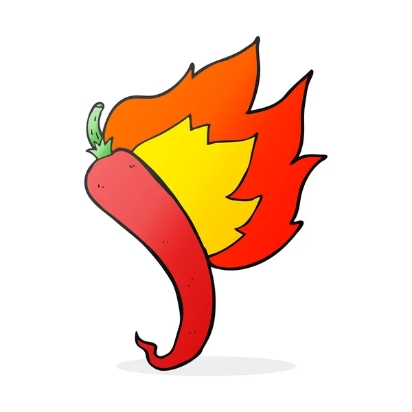 Dessin animé piment chaud flamboyant — Image vectorielle