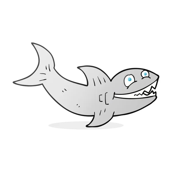 Szabadkézi rajzolt karikatúra cápa — Stock Vector