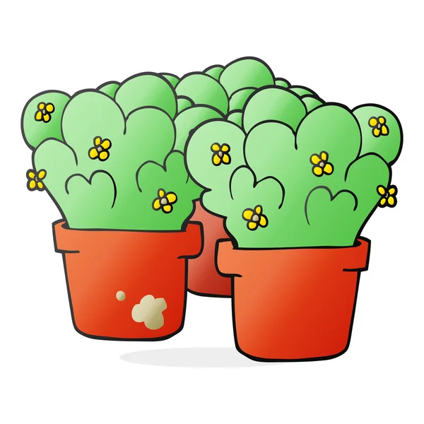 Cartoon potplanten — Stockvector