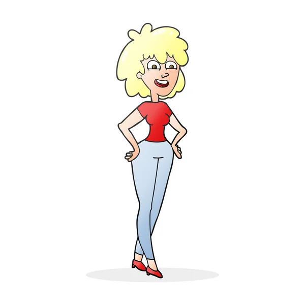 Cartoon verrast vrouw — Stockvector