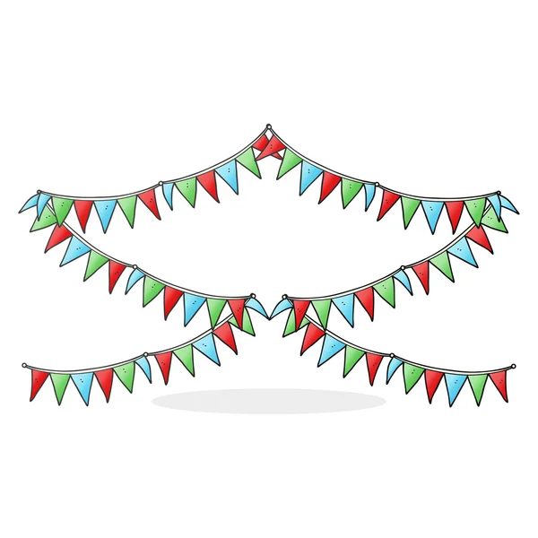 Cartoon bunting vlaggen — Stockvector