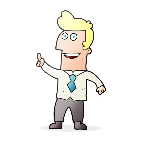 Cartoon businessman pointing — Stock Vector