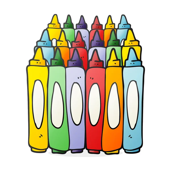 Freehand drawn cartoon crayons — Stock Vector