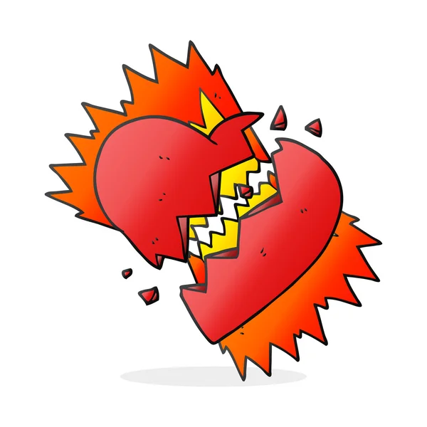 Cartoon broken heart — Stock Vector