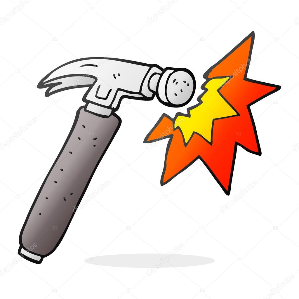 Freehand drawn cartoon hammer Stock Illustration by ©lineartestpilot