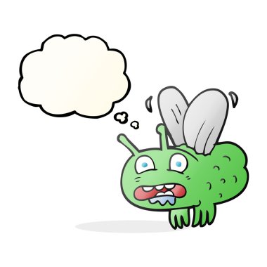 düşünce kabarcık karikatür sinek