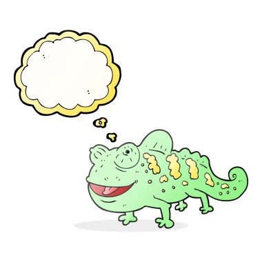 düşünce kabarcık karikatür bukalemun