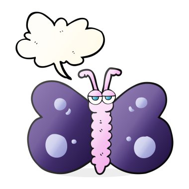 konuşma kabarcık karikatür kelebek