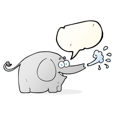 konuşma balonu çizgi film fil su oyuncak