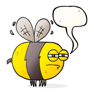 konuşma kabarcık karikatür mutsuz arı