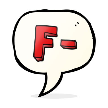 konuşma kabarcık karikatür F notu