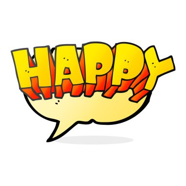 konuşma kabarcık karikatür kelime mutlu