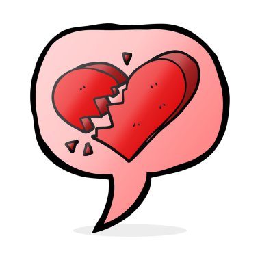 konuşma kabarcık karikatür kırık kalp