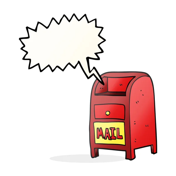 Speech bubble cartoon mail box — Stock Vector