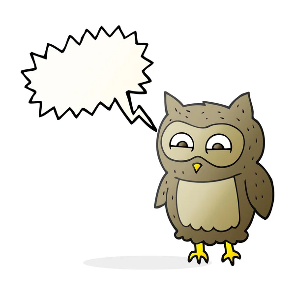 Speech bubble cartoon owl — Stock Vector