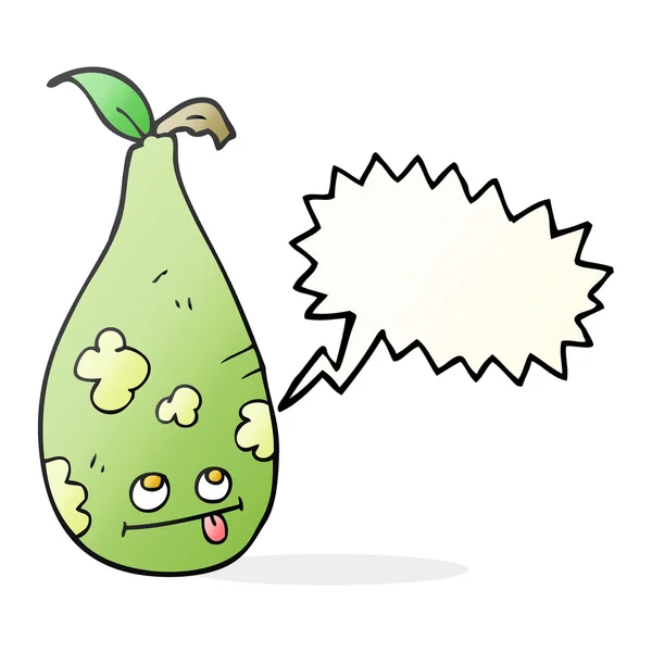 Toespraak bubble cartoon pear — Stockvector