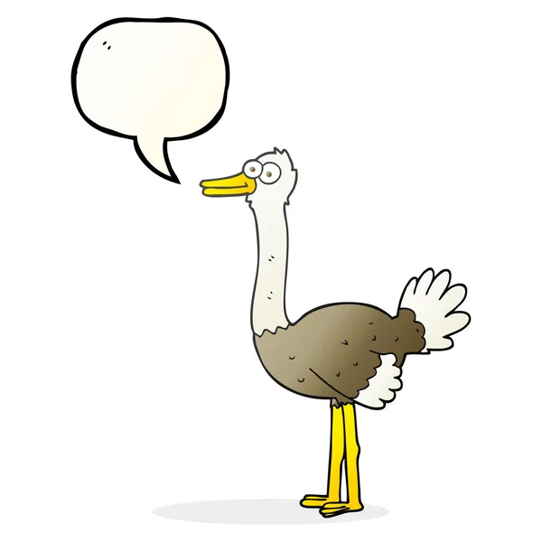 Речи пузырь мультяшный страус — стоковый вектор
