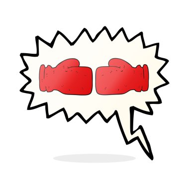 konuşma kabarcık karikatür Boks eldiveni