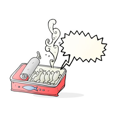 konuşma kabarcık karikatür sardalye konservesi