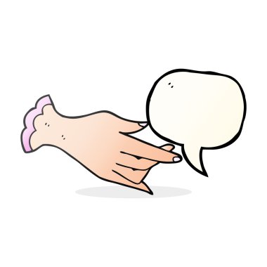 konuşma kabarcık karikatür el