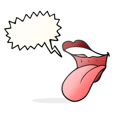 dilini konuşma kabarcık karikatür ağız