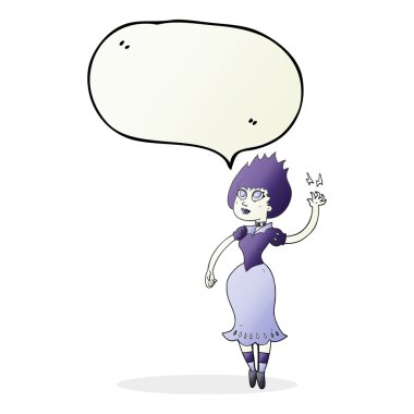 konuşma kabarcık karikatür vampir kız