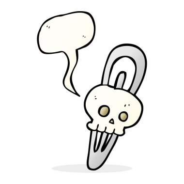 konuşma kabarcık karikatür kafatası hairclip