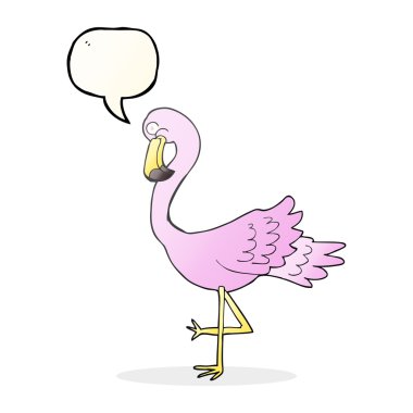 konuşma kabarcık karikatür flamingo